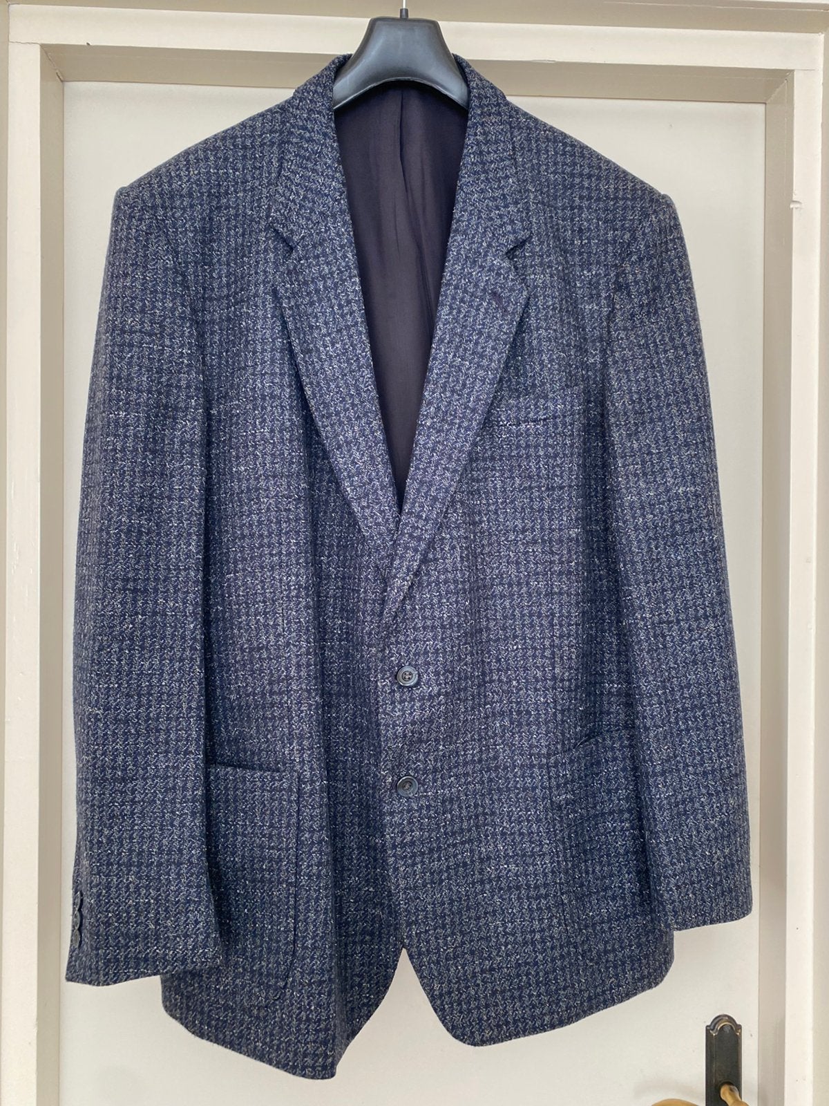 AABE WOLBLEND COLBERT BLAZER JASJE 60, Kleding | Heren, Ophalen of Verzenden, Gedragen, Overige maten, Blauw
