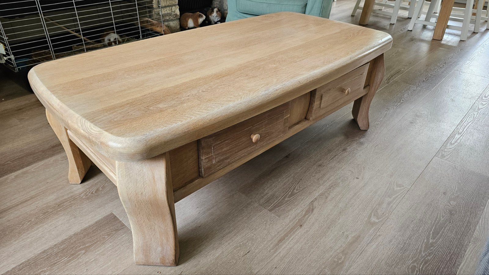 Blank eiken saloontafel, Ophalen, Gebruikt