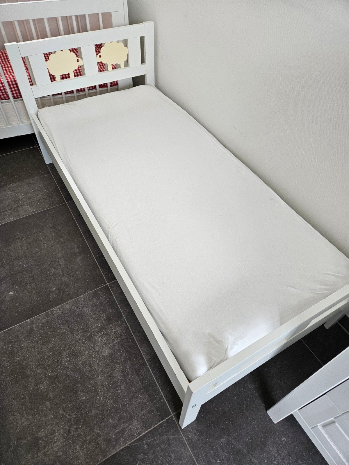 Ikea KRITTER peuterbed 70x160 incl. matras en valbeveiliging, Gebruikt, 70 tot 85 cm, 160 tot 180 cm, Ophalen
