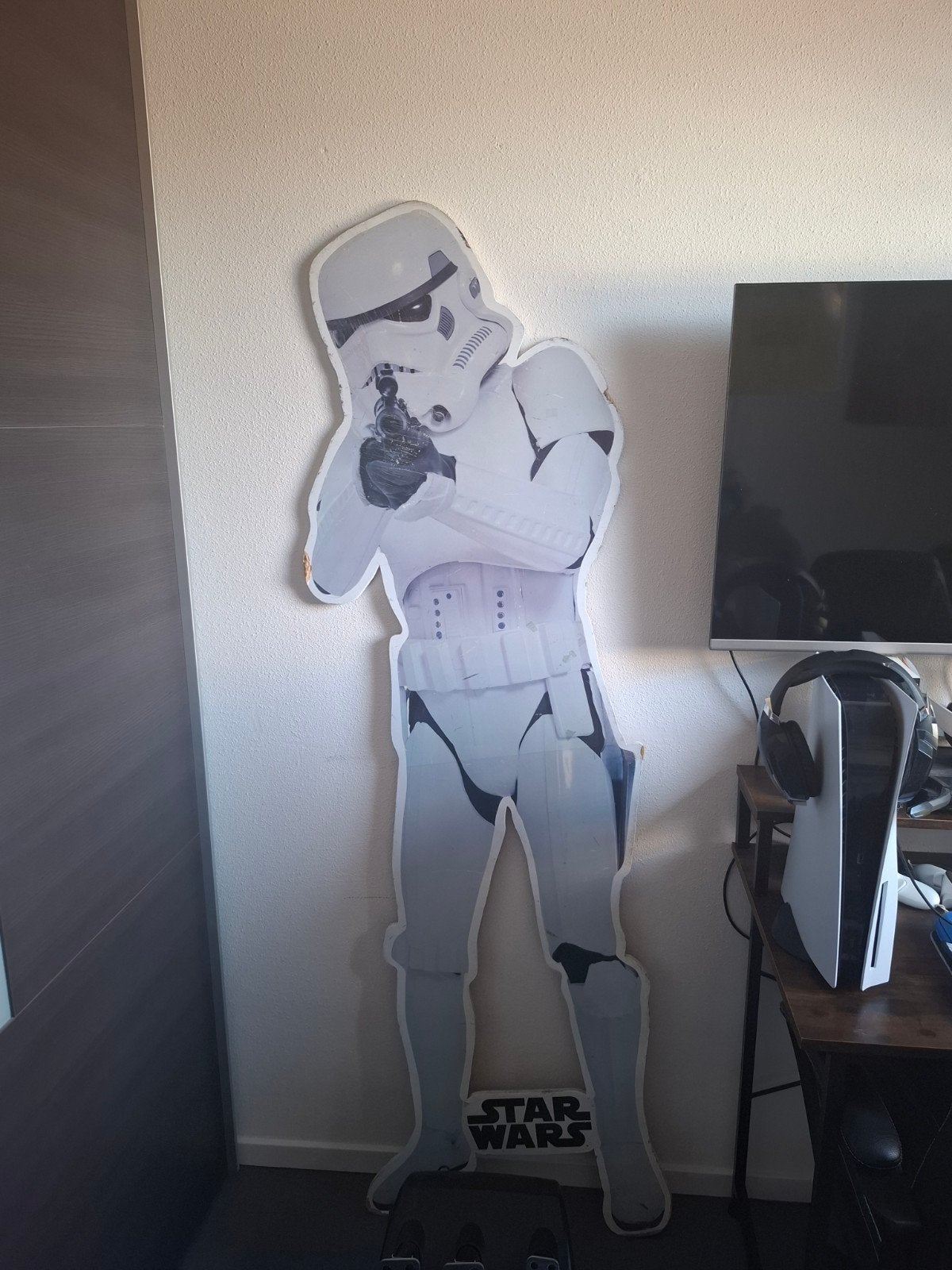Star Wars Stormtrooper hout/spaanplaat bord, Verzamelen, Ophalen, Gebruikt, Overige typen