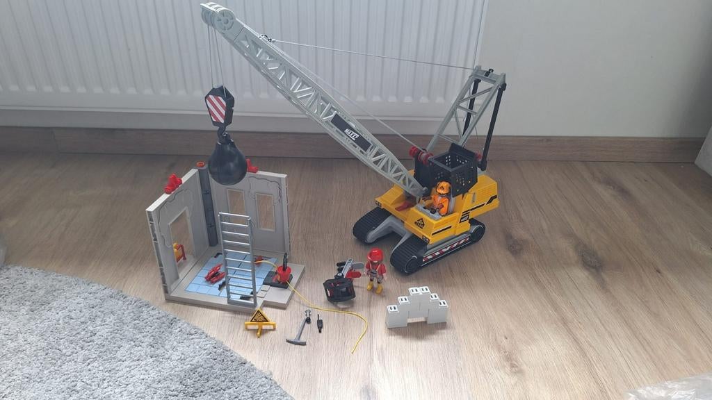 Playmobil 70442: Bouwkraan met werkplaats, Ophalen