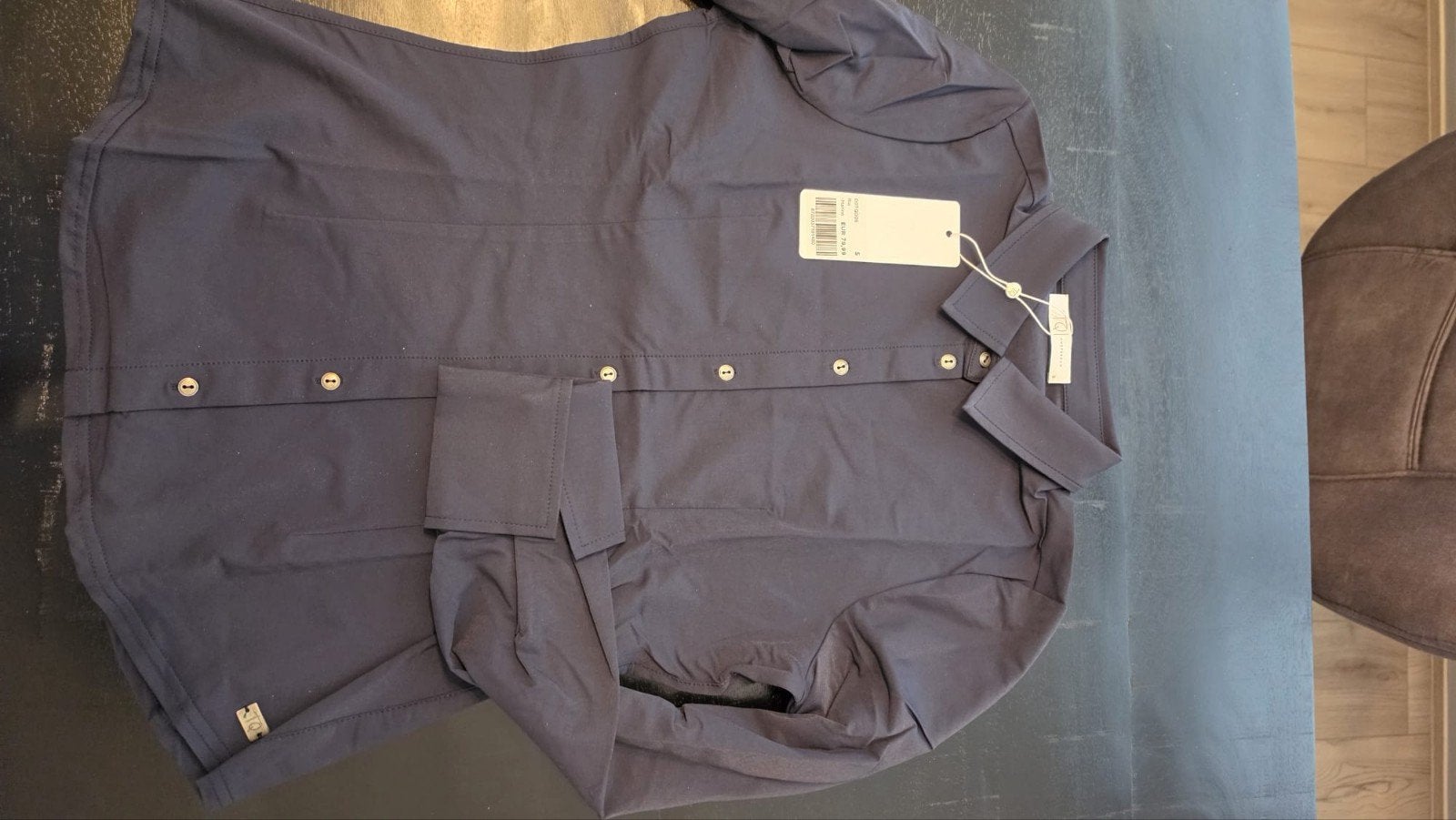 TQ-Amsterdam blouse Ria van travelstof donkerblauw, Blauw, Nieuw, Ophalen of Verzenden, Maat 36 (S)