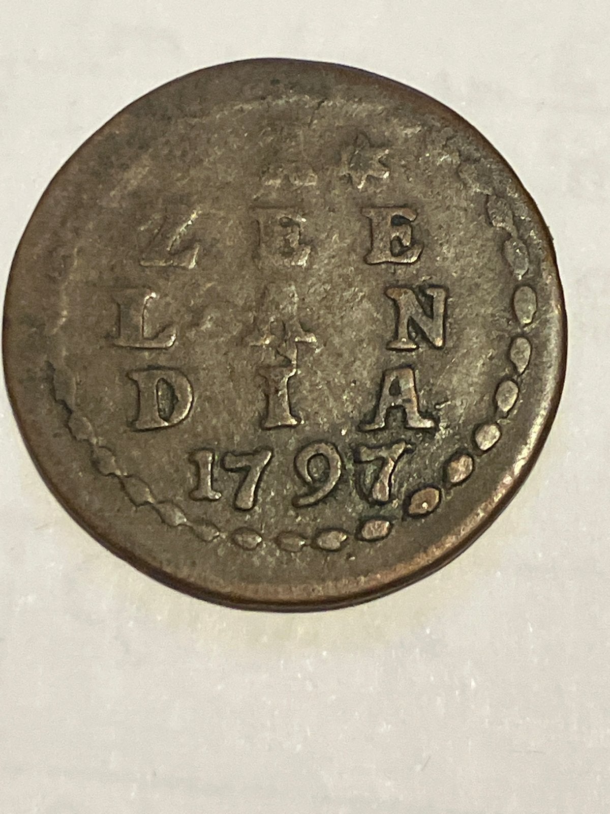 Duit Zeeland 1797 over 1796, Ophalen of Verzenden, Vóór koninkrijk, Overige waardes, Losse munt