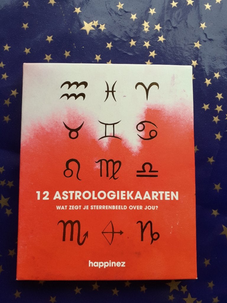 12 astrologiekaarten - Happinez, Ophalen of Verzenden, Zo goed als nieuw, Astrologie, Achtergrond en Informatie
