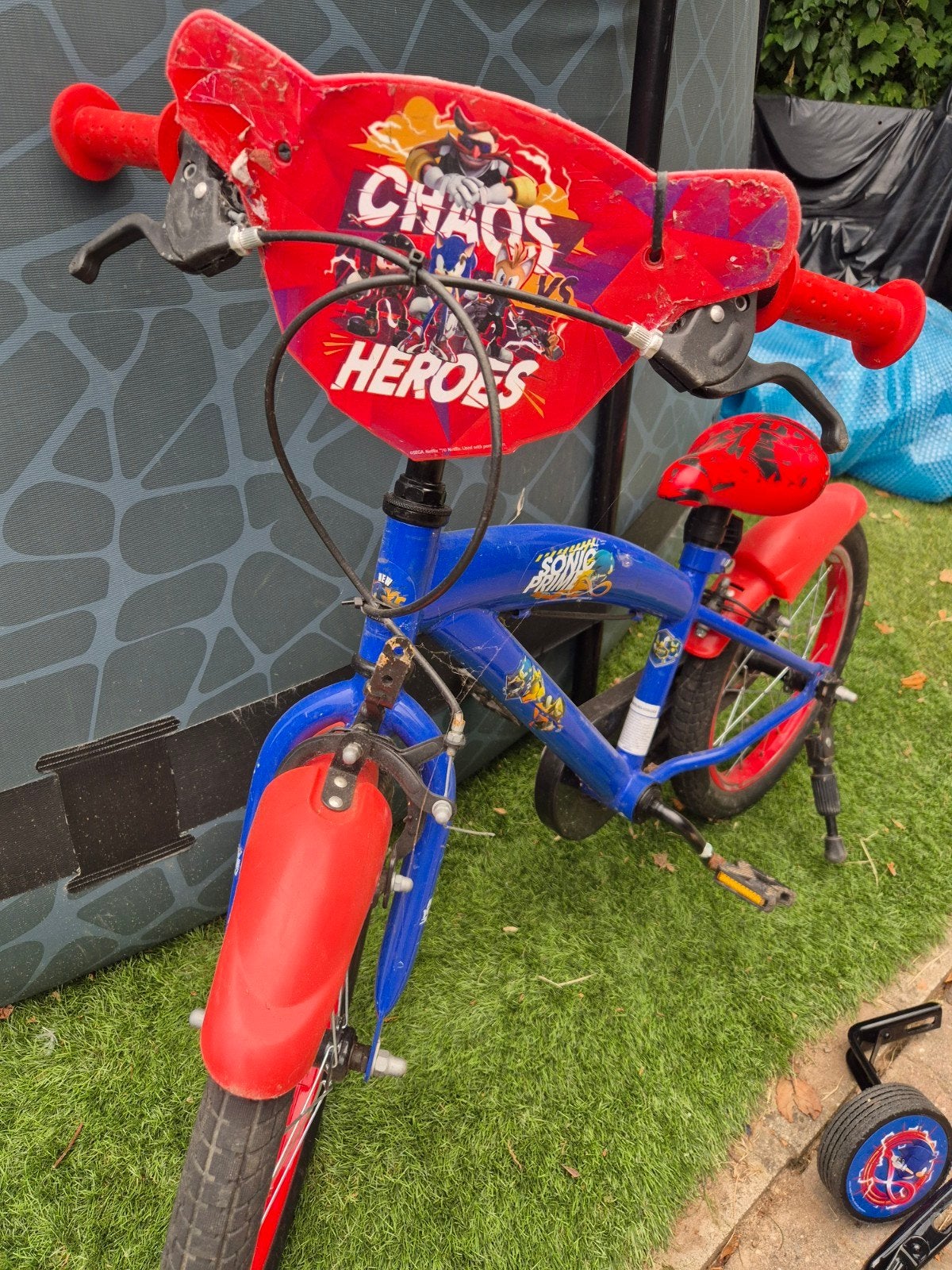 16 inch sonic kinderfiets, Fietsen en Brommers, Fietsen | Driewielers, Ophalen, Gebruikt, Schijfrem, Verstelbare zitting