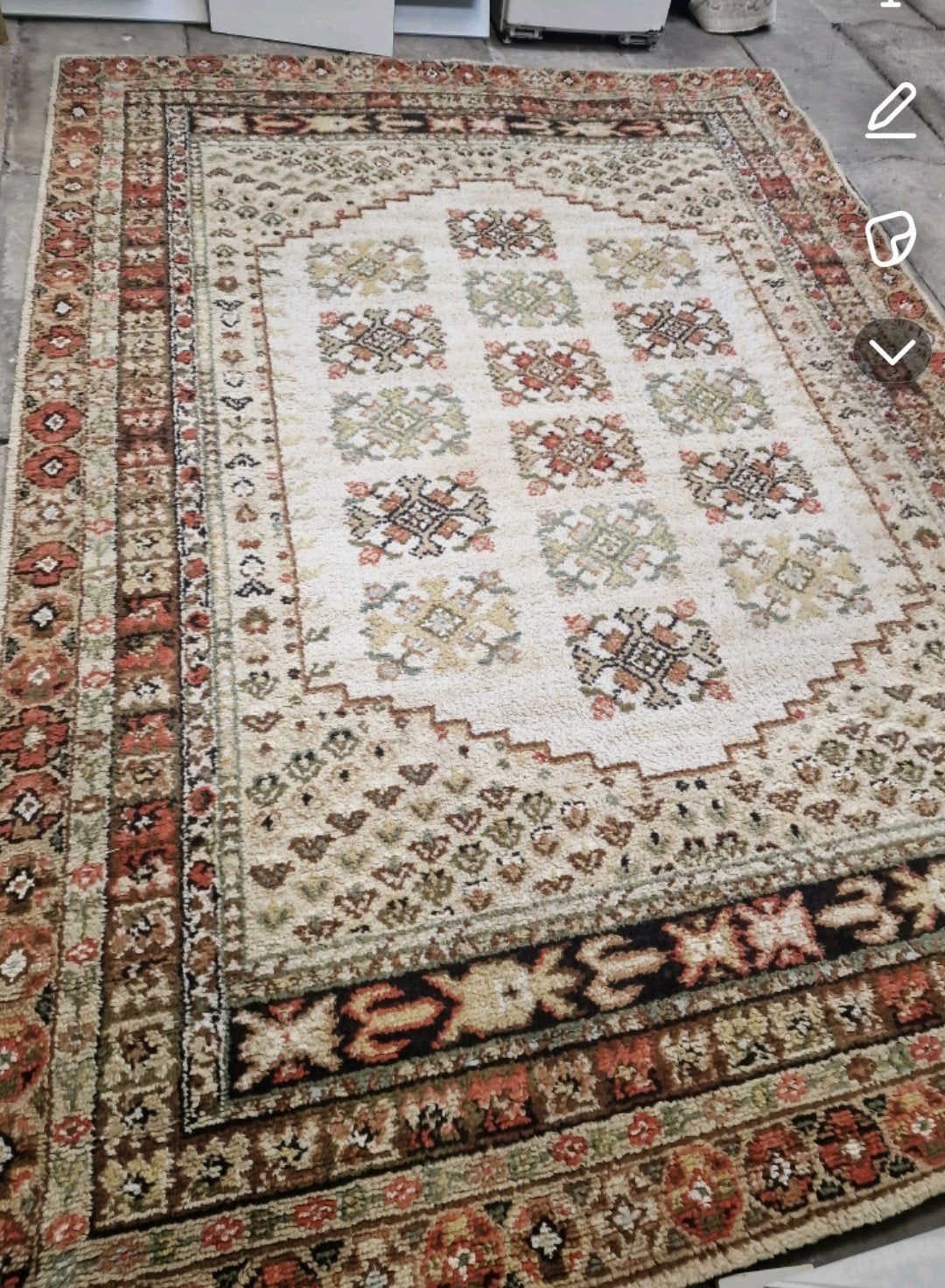 groot hoogpolig vintage vloerkleed, Ophalen, Zo goed als nieuw, Rechthoekig, 200 cm of meer