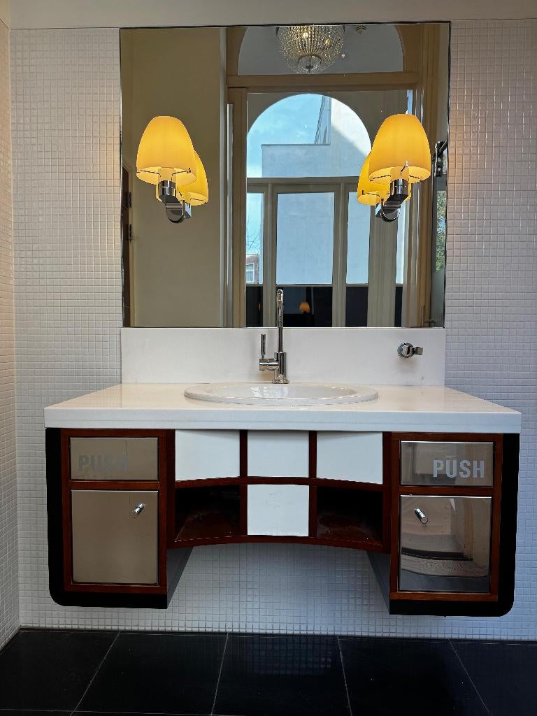 Zwevend toilet badkamer meubel incl lamp en kraan, Ophalen, 100 tot 150 cm, 75 cm of meer, 100 tot 150 cm