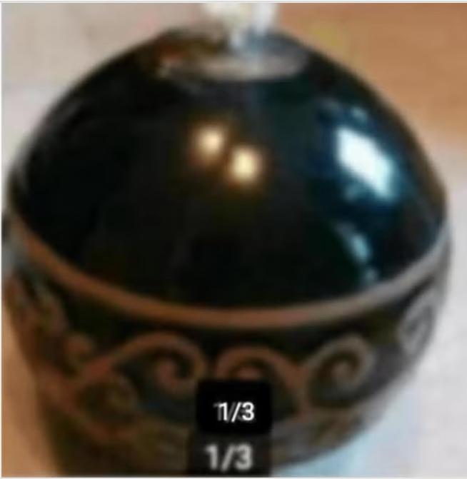 Keramische olielamp 20x20cm, Overige materialen, Zwart, Ophalen of Verzenden, Zo goed als nieuw