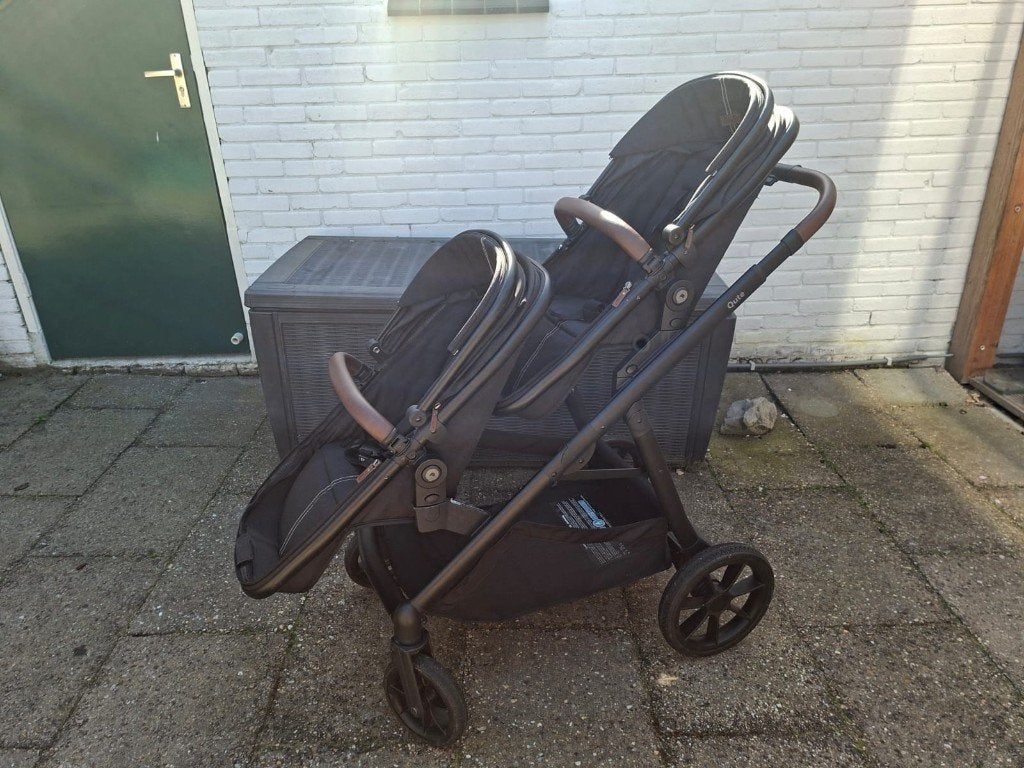 Qute Q-Twin duowagen Jeans zwart, Duowagen, Zo goed als nieuw, Combiwagen, Ophalen
