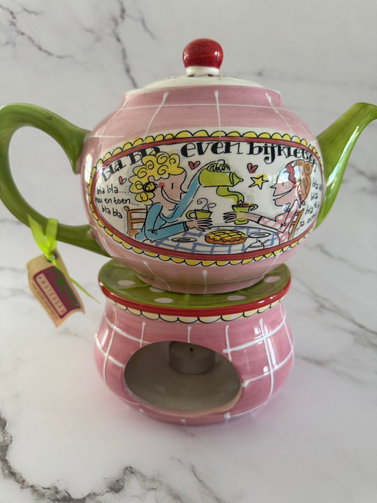Blond Amsterdam theepot met warmtehouder, Ophalen, Blond Amsterdam, Overige typen, Zo goed als nieuw