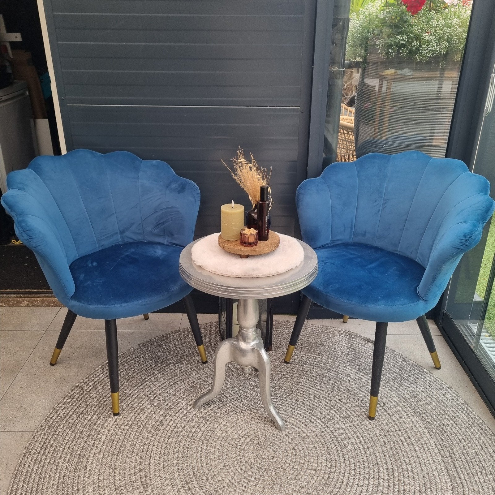 Zilveren bijzettafel merk Lifestyle, 45 tot 60 cm, Minder dan 55 cm, Metaal of Aluminium, Rond