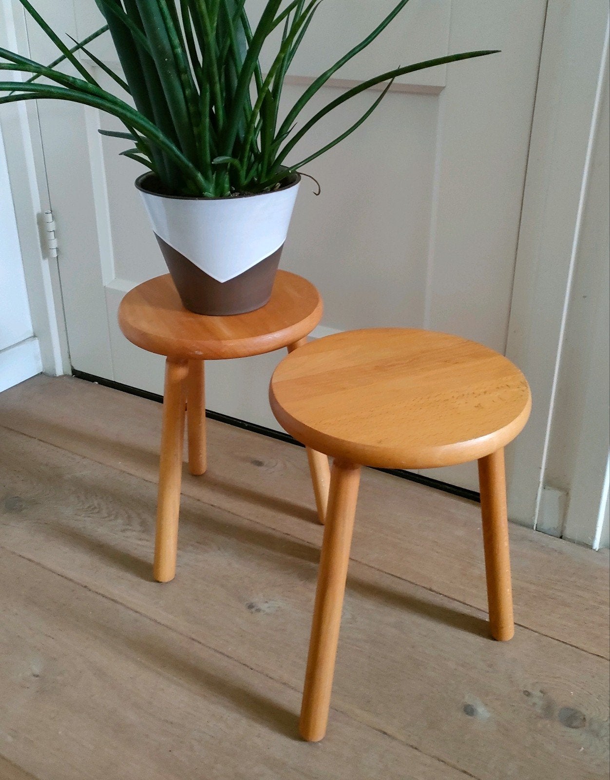 2 Vintage melkkrukje krukje krukjes melk krukjes hout, Ophalen of Verzenden, Hout