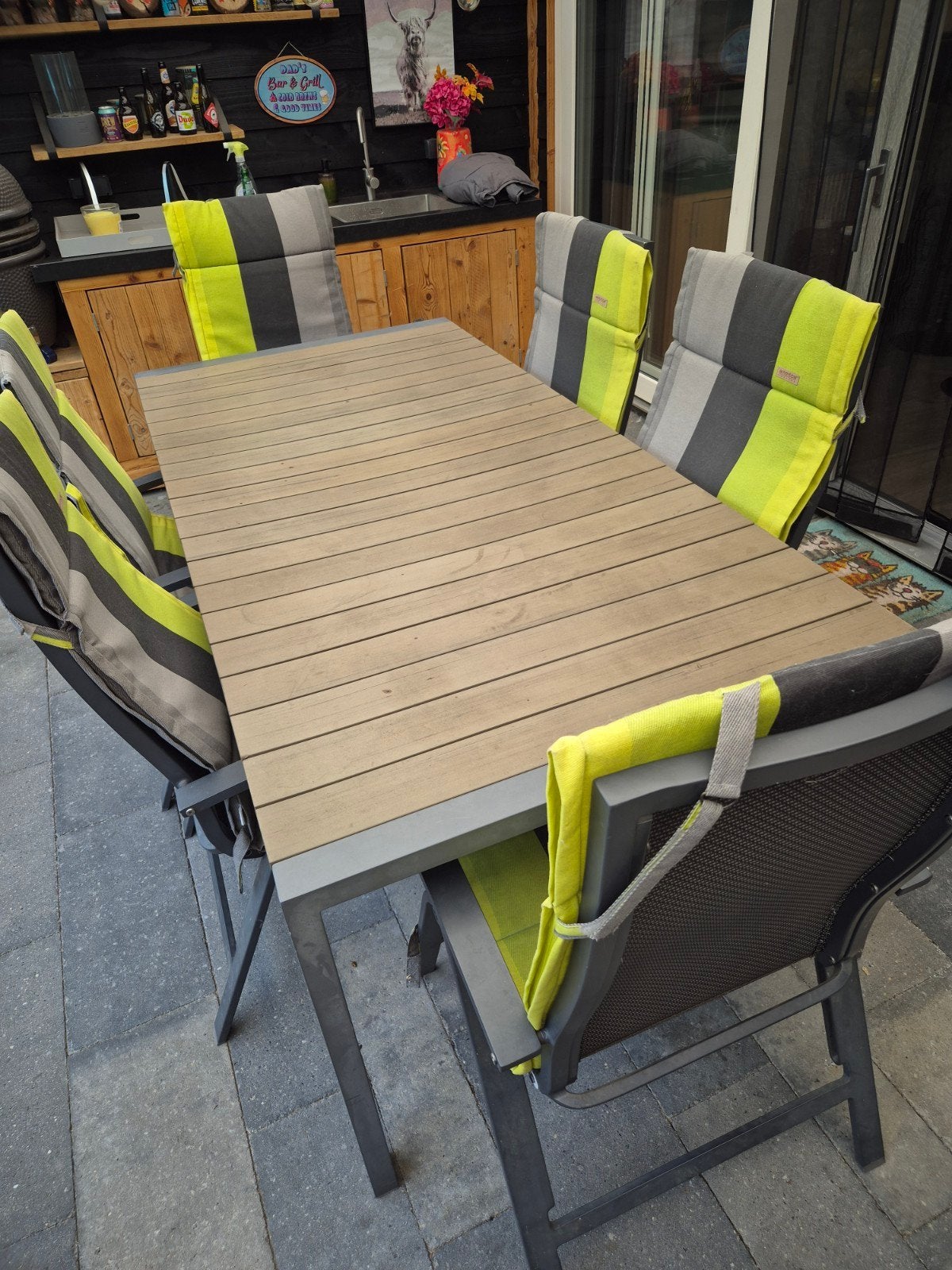 Hartman tuinset met aluminium tafel en stoelen, Ophalen, Gebruikt, Aluminium, Tuinset