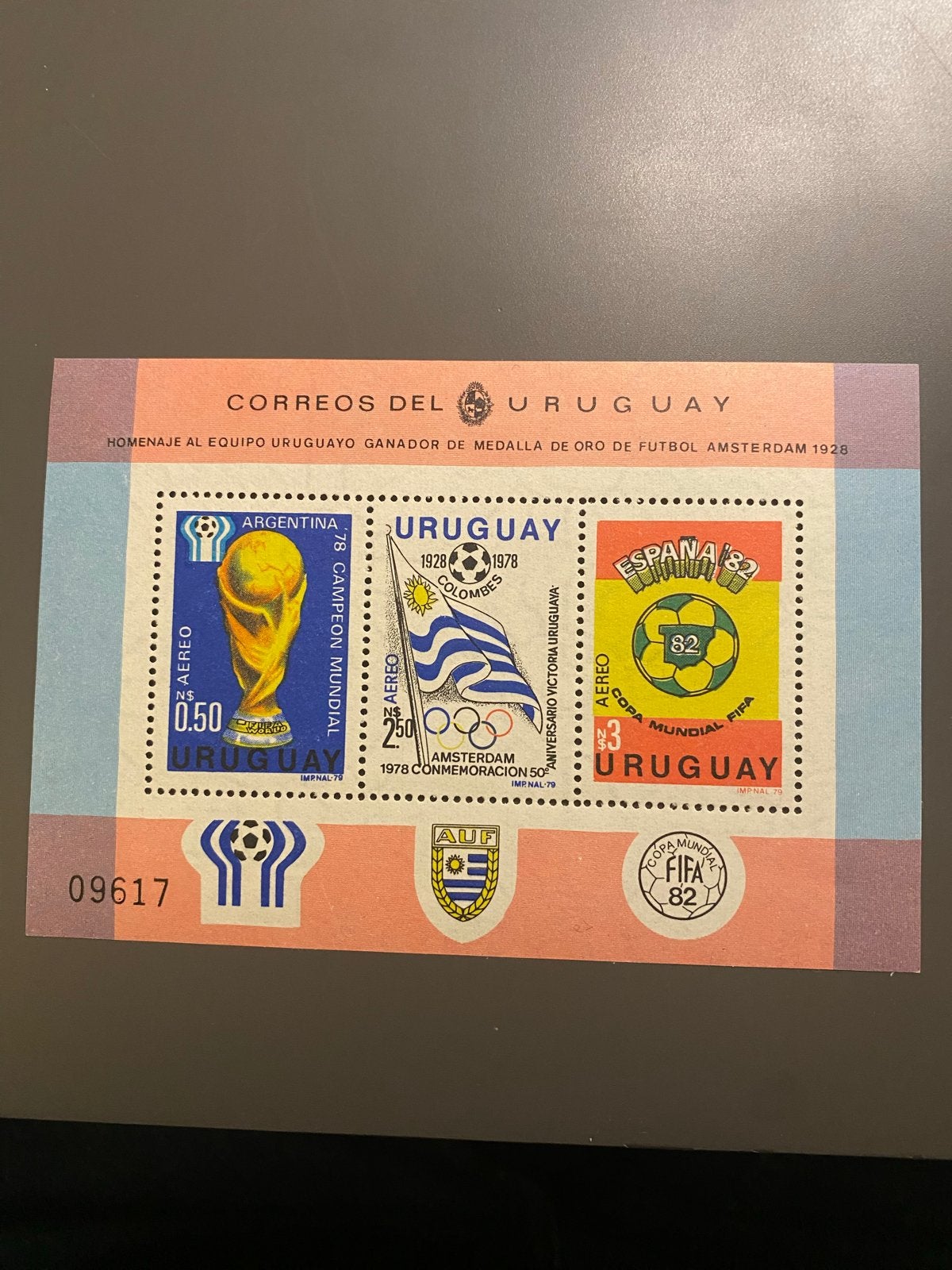 Blokje Uruguay 1979 postfris - Voetbal WK 1978/1982, Ophalen of Verzenden, Postfris, Sport