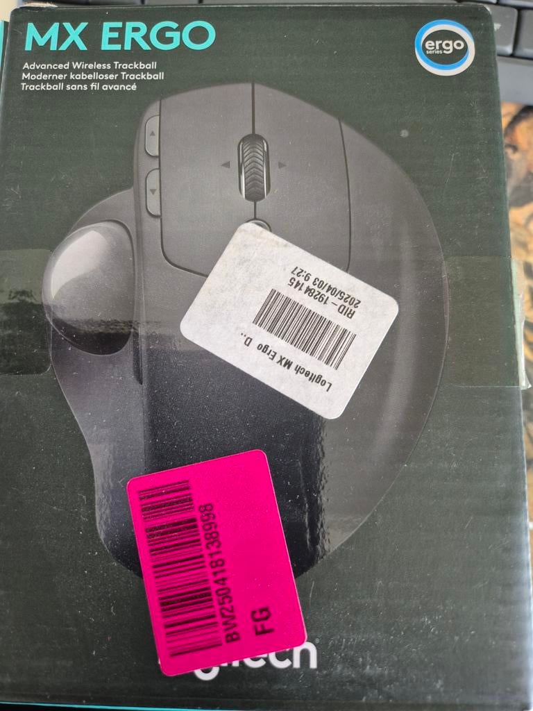 Logitech MX Ergo Draadloze Trackball Muis, rechts large., Computers en Software, Muizen, Ophalen, Rechtshandig, Muis, Ergonomisch