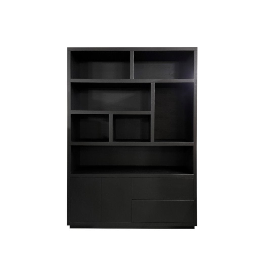 Vakkenkast MO150  zwart, Huis en Inrichting, Kasten | Wandmeubels, 200 cm of meer, Eikenhout, Nieuw, Ophalen of Verzenden