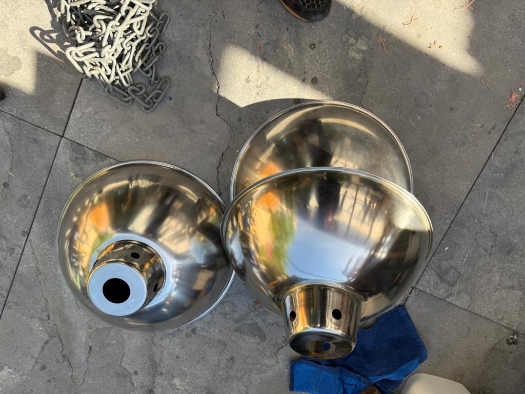 2x Reflectorlampenkappen met porseleinen fittingen, Ophalen, Gebruikt, Broedmachine