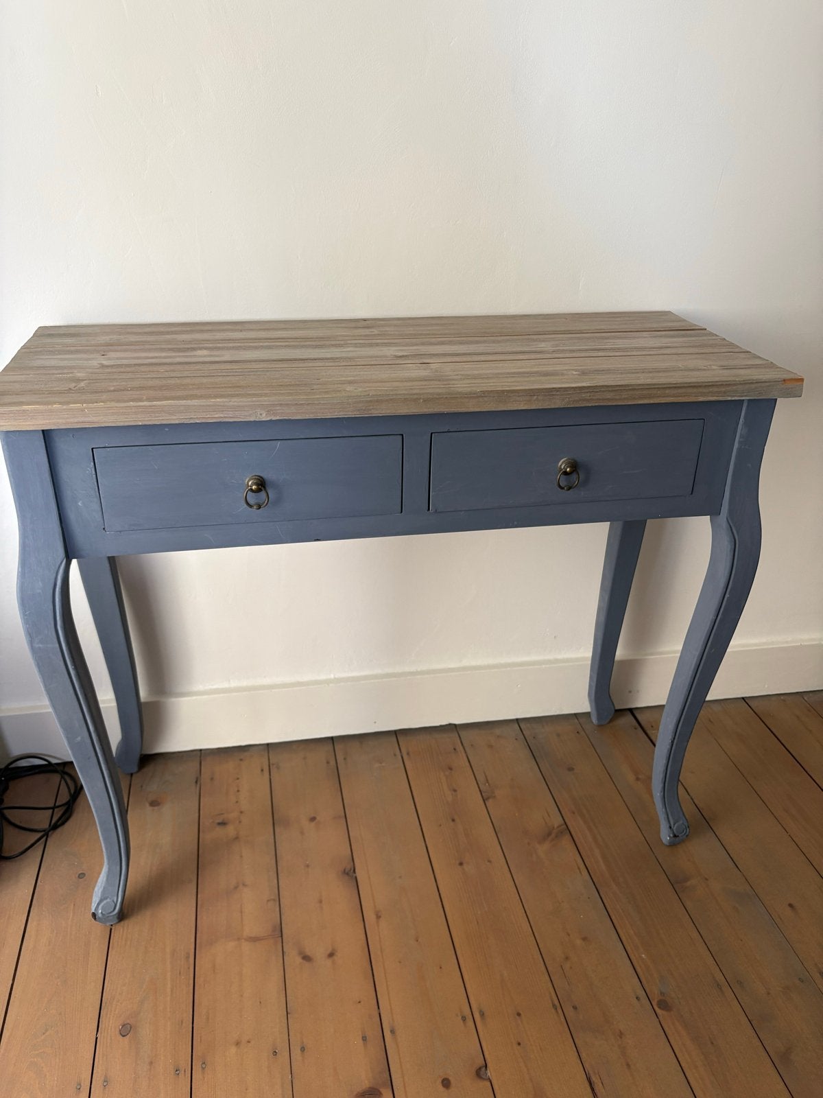 Sidetable / Console tafel met lades - Blauw, Ophalen, Gebruikt, 100 tot 150 cm, 25 tot 50 cm