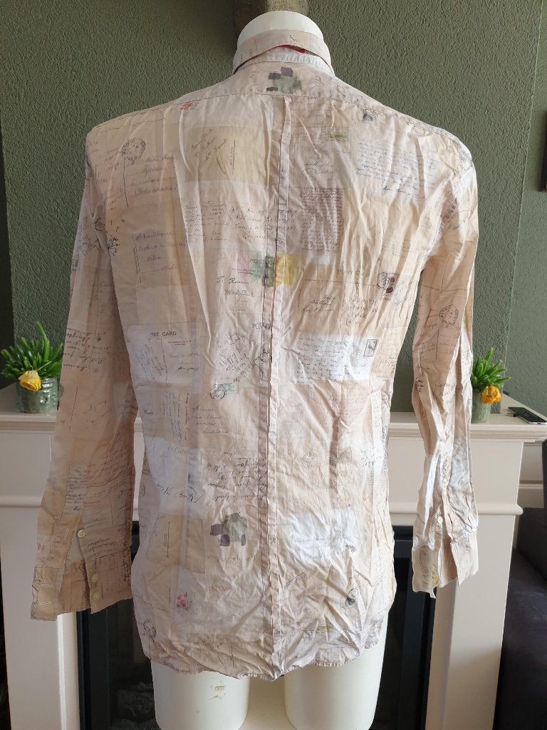 Paul Smith mooie beige overhemd M 39 40, Paul Smith, Verzenden, Beige, Zo goed als nieuw