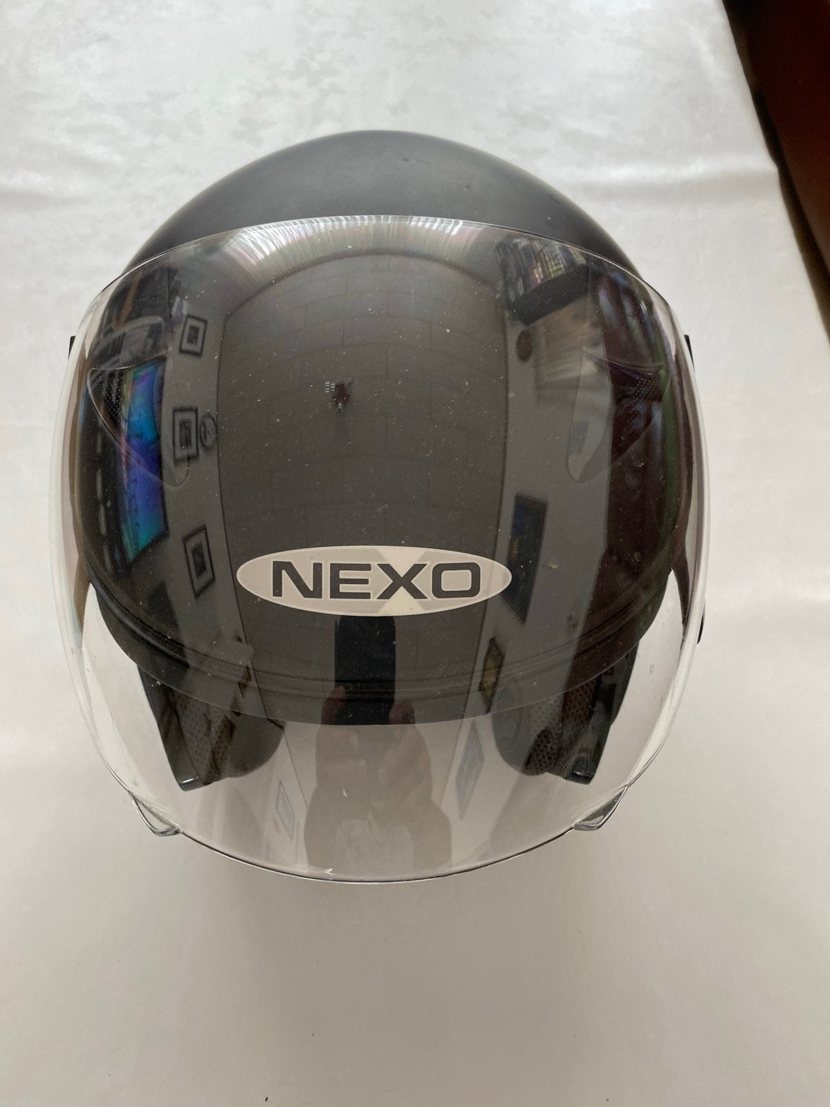 Nexo scooterhelm - Mat zwart, Fietsen en Brommers, Ophalen, Gebruikt, Medium