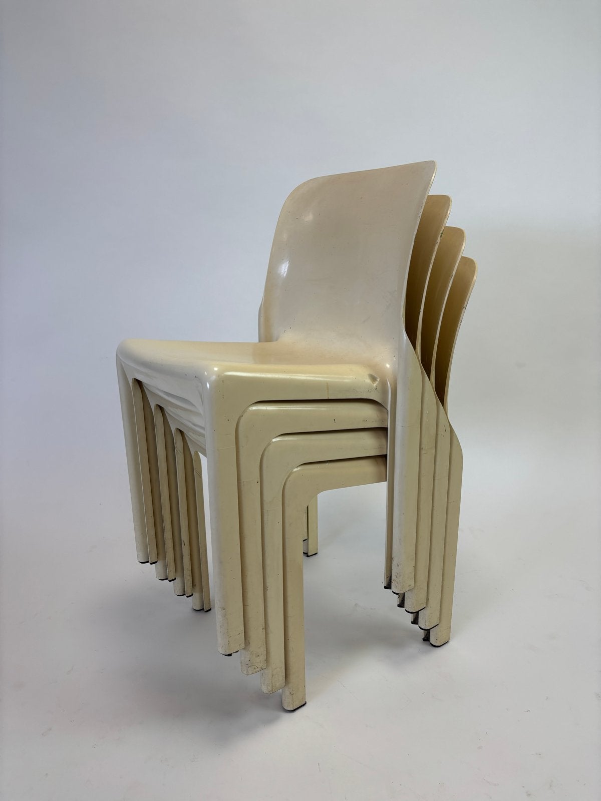 Vintage Italiaanse design stoelen, set van 4, Antiek en Kunst, Ophalen