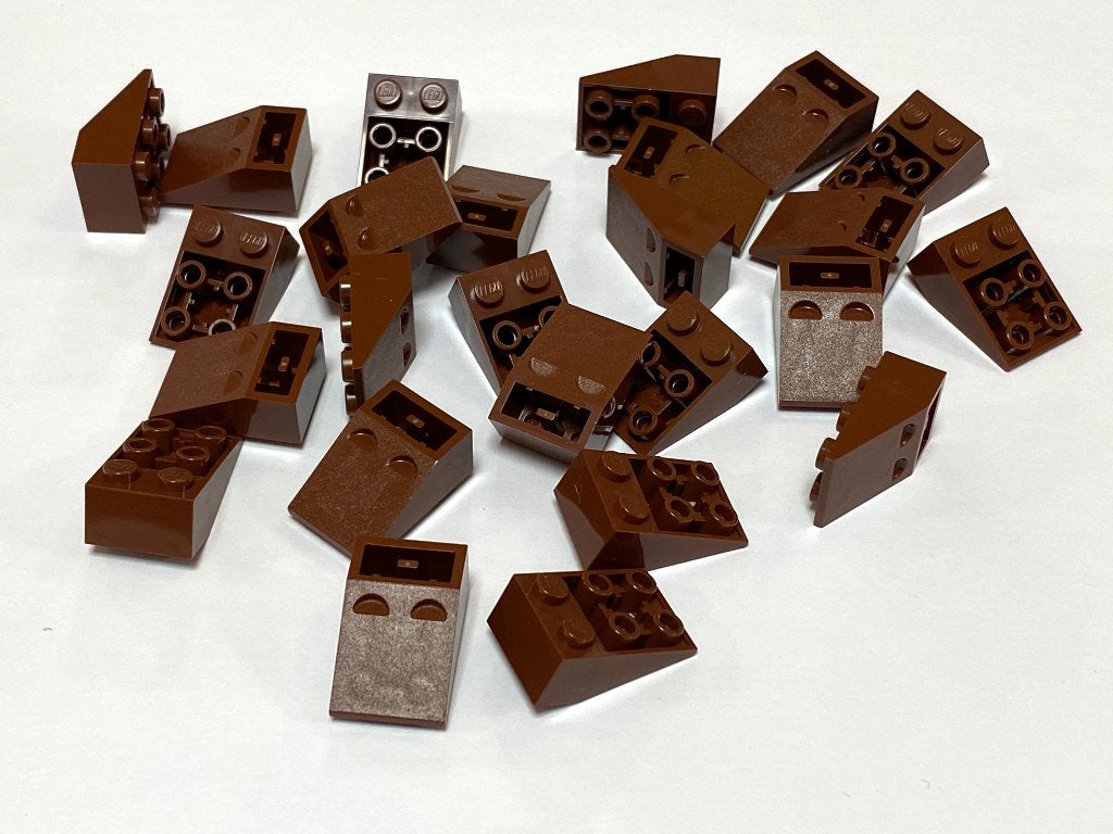 Partij 25x 3x2 omgekeerde Lego dakpannen in diverse kleuren, Overige thema's, Lego, Nieuw, Ophalen of Verzenden