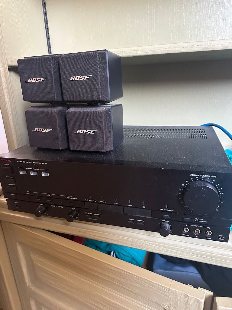Geluidsinstallatie met Luxman versterker, Gebruikt, 120 watt of meer, Front, Rear of Stereo speakers, Ophalen