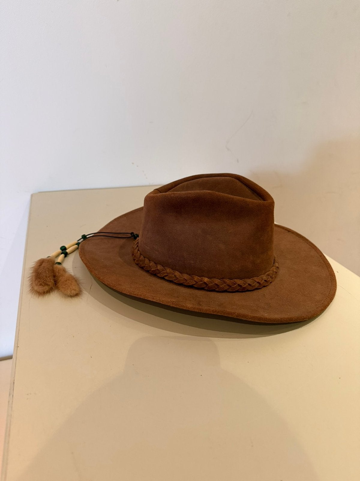 Originele Minnetonka Suède Cowboyhoed (Maat S) – Made in USA, Ophalen, Gedragen, Hoed