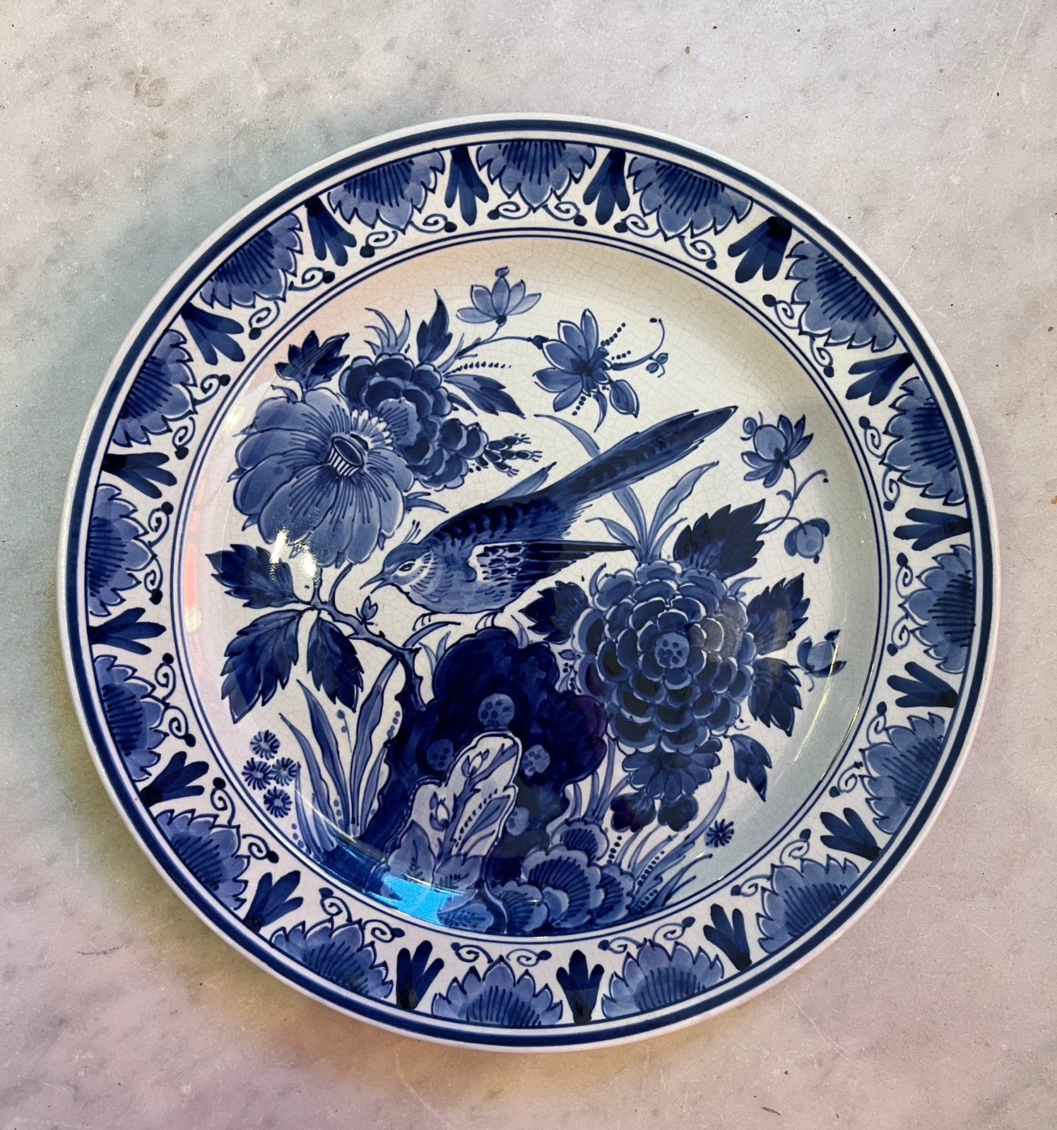 Porceleyne Fles Delft bord vogel, Ophalen of Verzenden