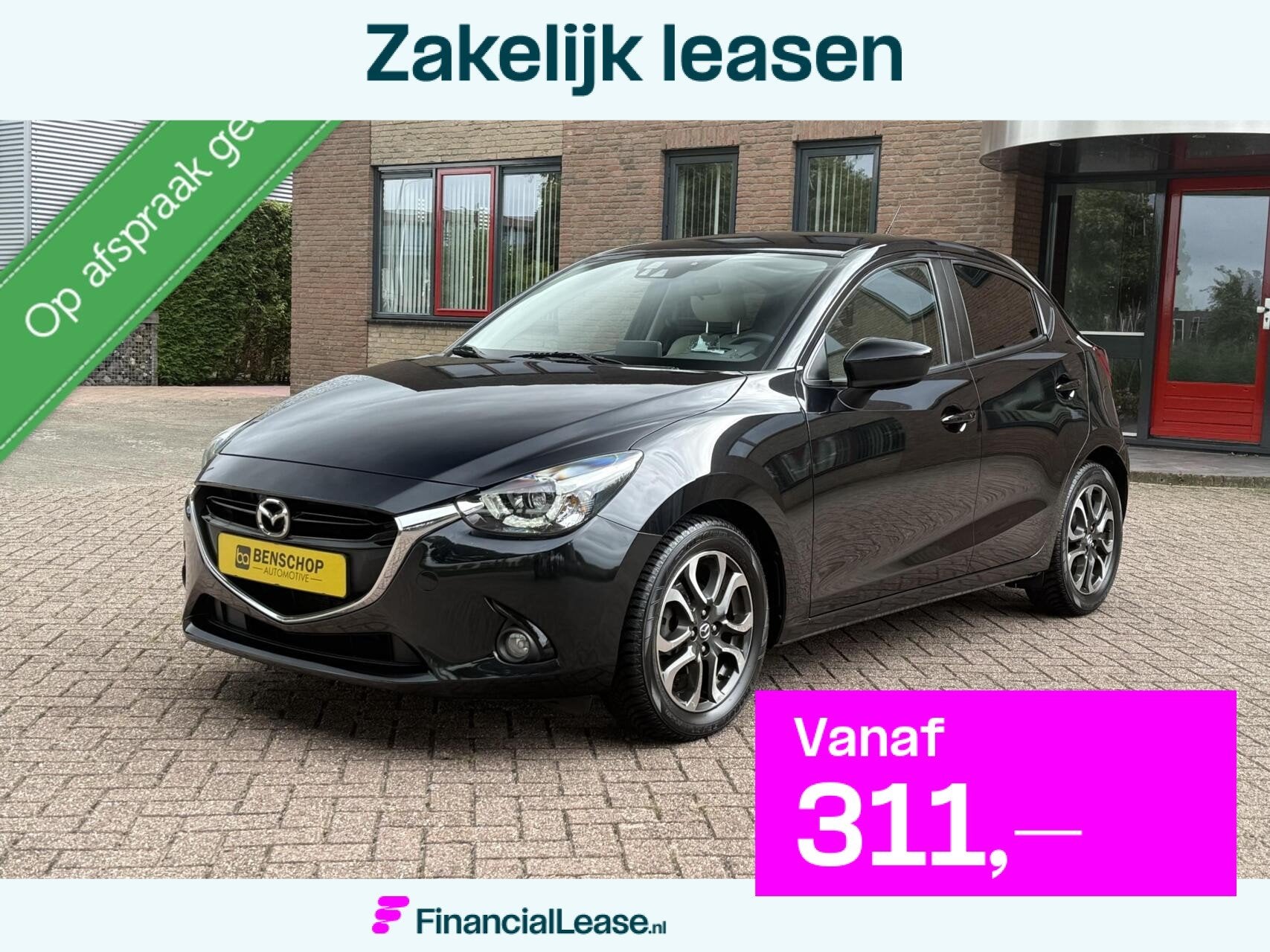 Mazda 2 1.5 Skyactiv-G GT-M Navi Carplay Leer LED HUD Stoelv, Automatische klimaatregeling, 4 cilinders, Zwart, Leder