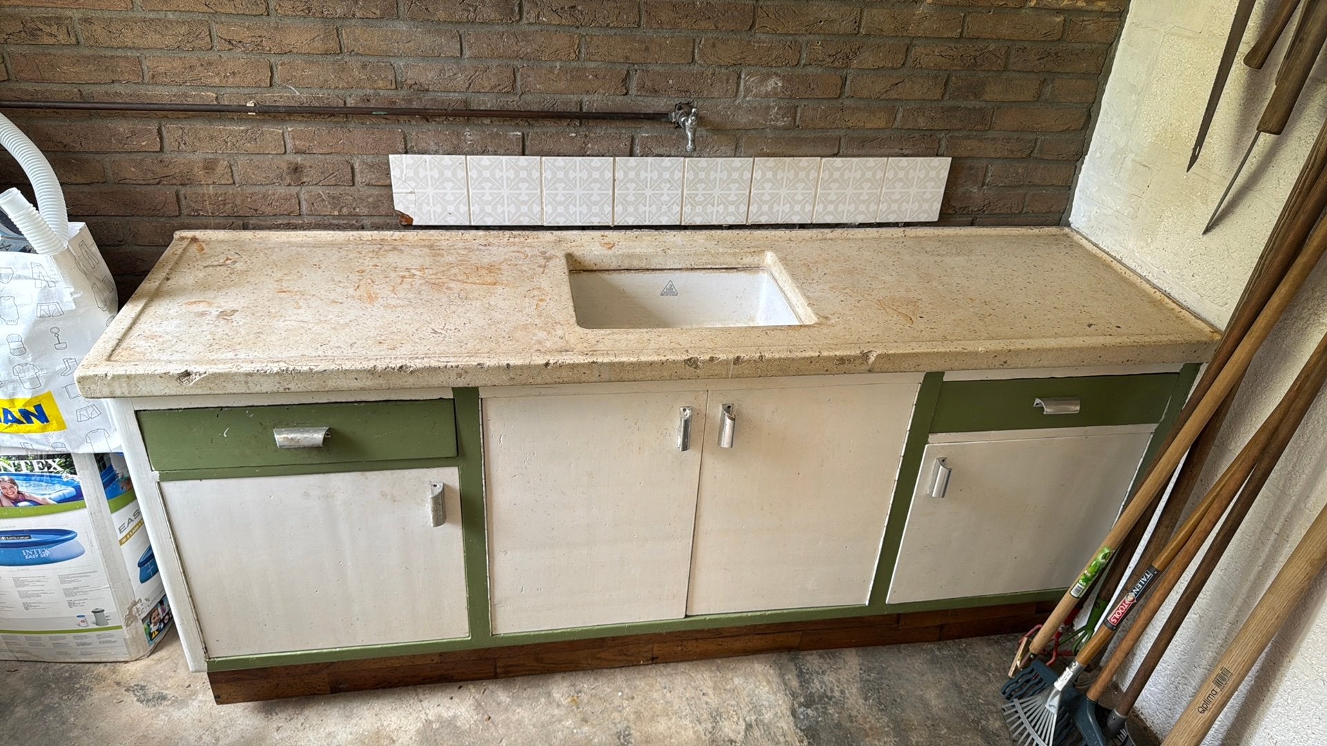 Gratis vintage/antieke keuken met granieten blad, Ophalen, Gebruikt