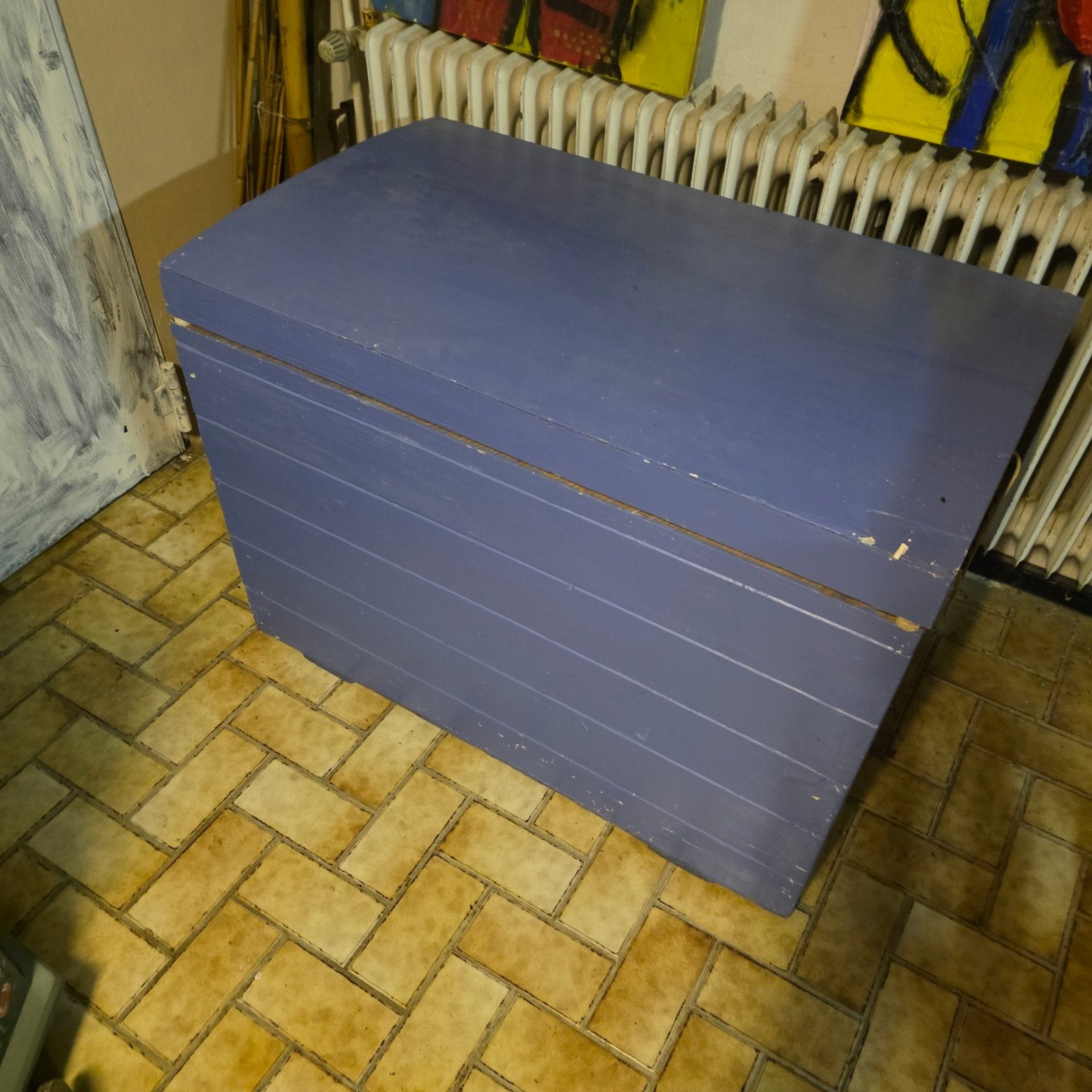 antieke Houten kist 110x75 cm - Opbergkist, Gebruikt, 50 tot 100 cm, Ophalen of Verzenden, 100 tot 125 cm