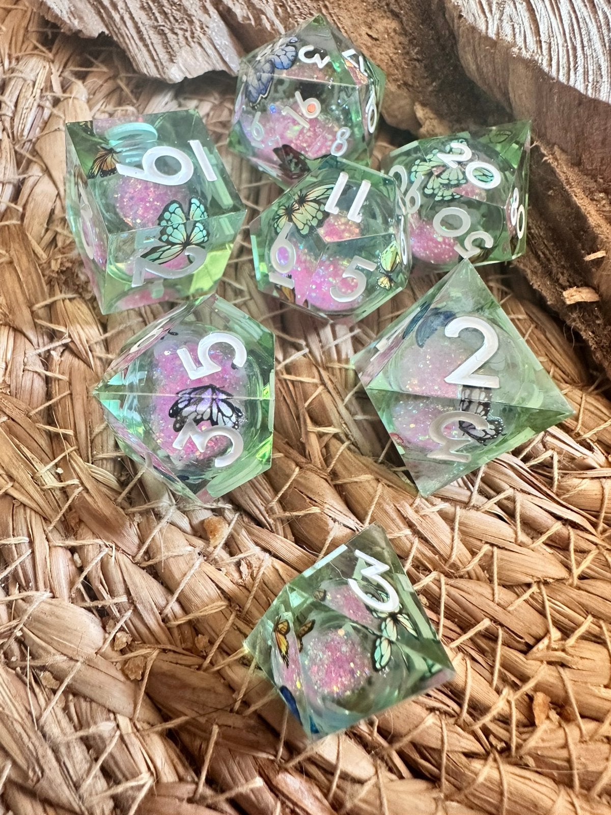 DND dice / vlinders / D&D / dobbelstenen / RPG / nieuw, Ophalen of Verzenden, Nieuw