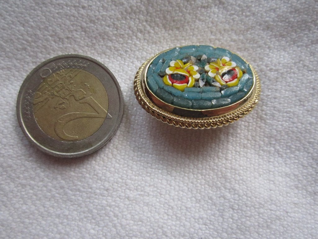 30.   Schitterende oude broche, Italie, millefiori, Ophalen, Overige materialen, Broche