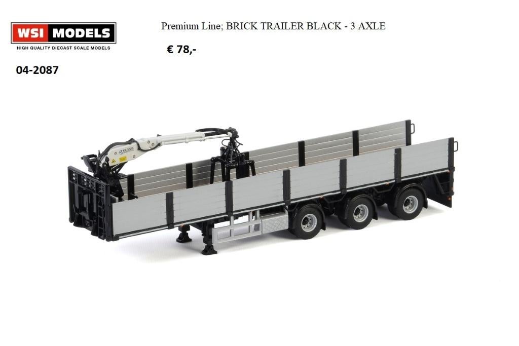 WSI Models 3 axle brick trailer, Ophalen of Verzenden, Nieuw, Bus of Vrachtwagen, Wsi