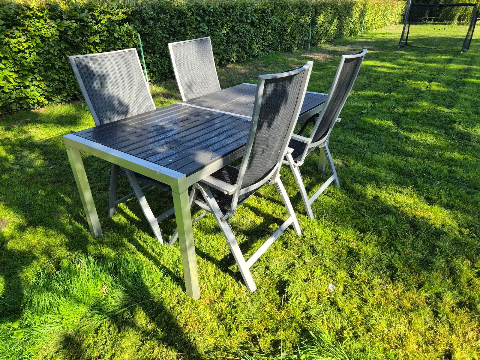 Tuintafel met stoelen gratis, Tuin en Terras, Ophalen, Gebruikt