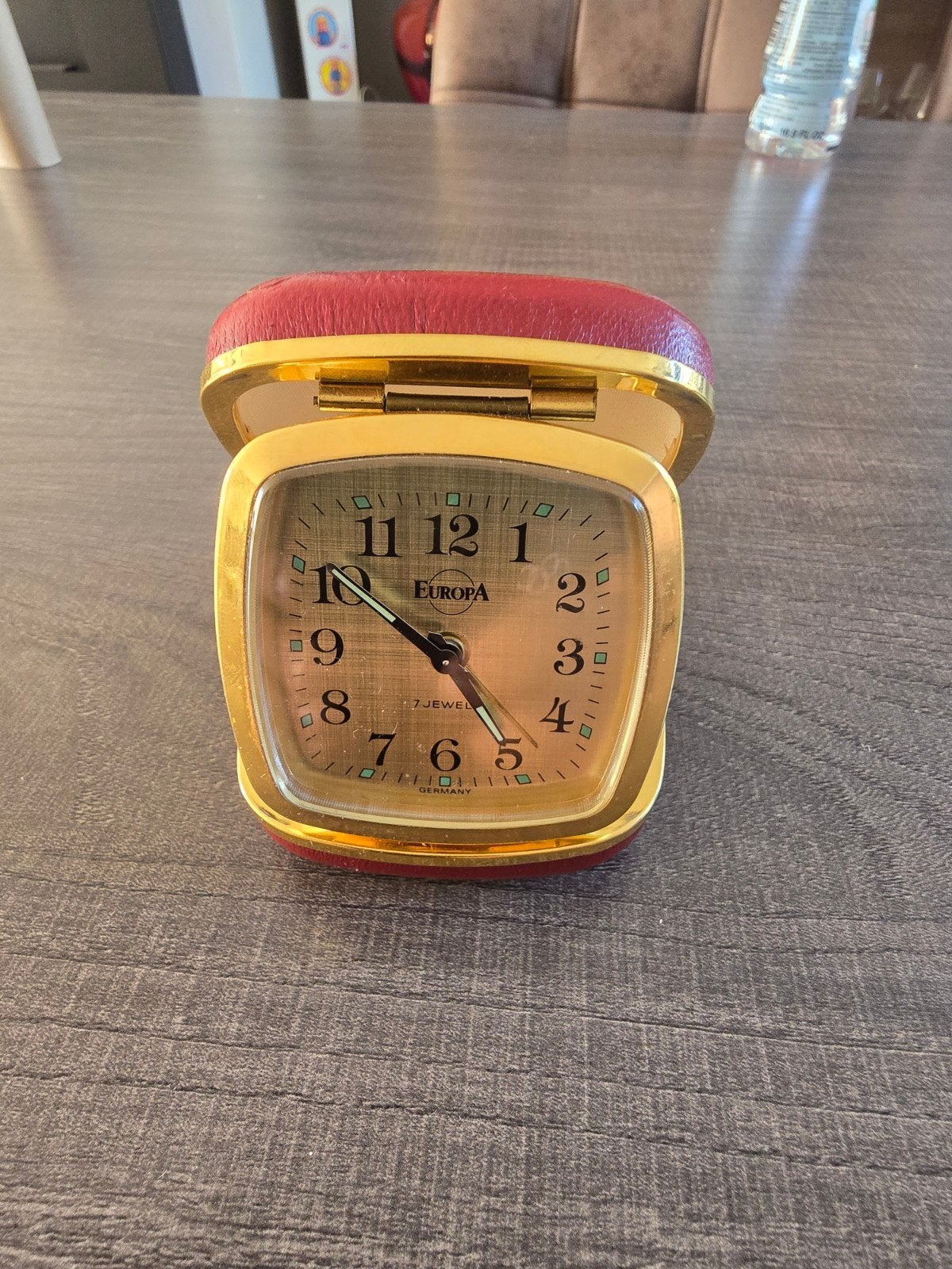 Vintage Europa reiswekker - 7 Jewels - Made in Germany, Antiek en Kunst, Antiek | Klokken, Ophalen of Verzenden