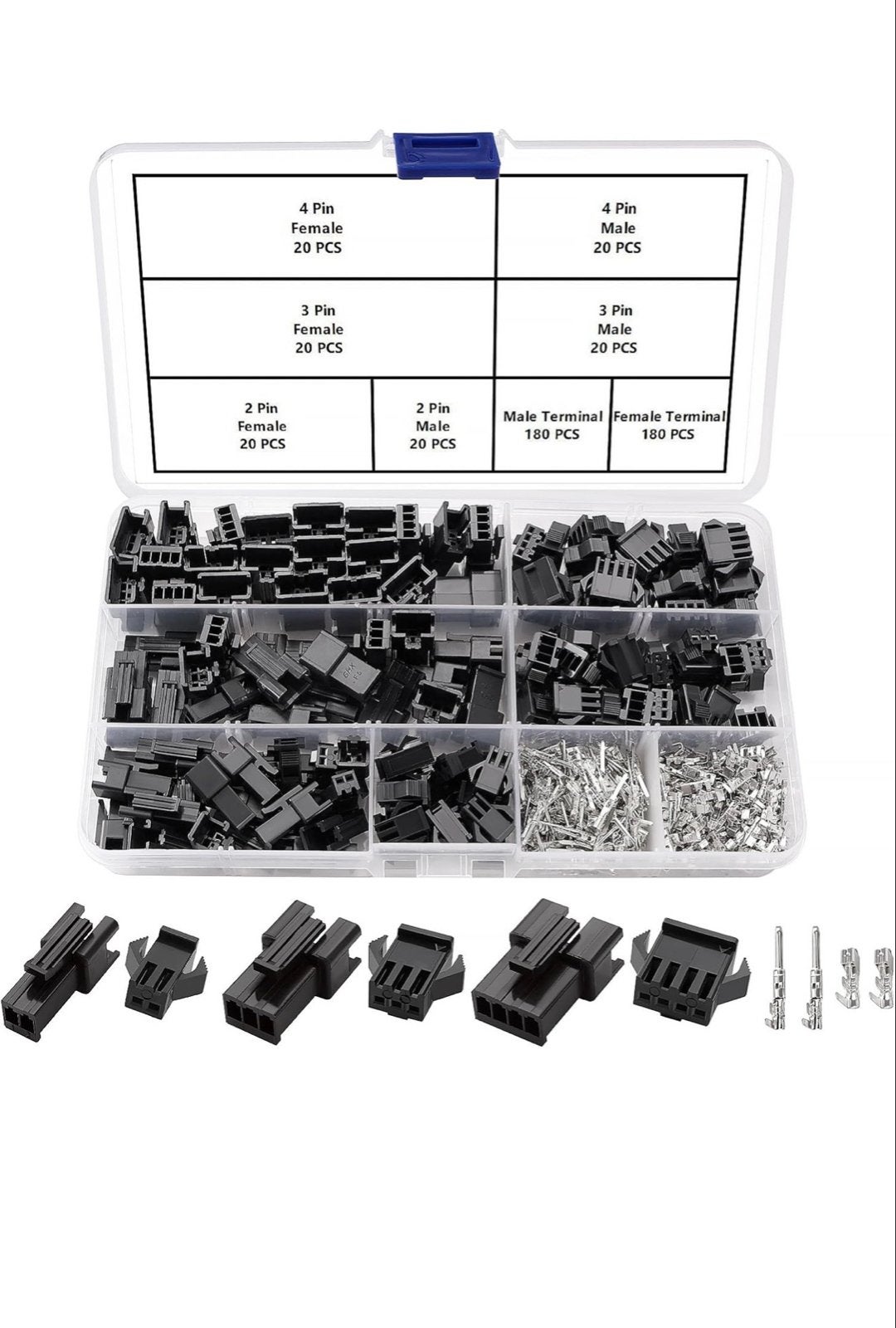 JST-SM Connector Kit 2.5mm Pitch 2/3/4 Pin - 480 Stuks, Ophalen of Verzenden, Nieuw