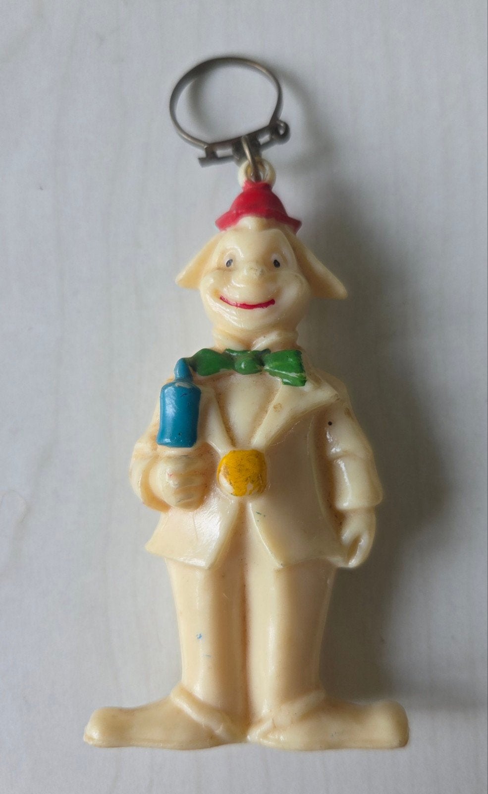 Vintage Italiaanse sleutelhanger Clown, Ophalen of Verzenden, Zo goed als nieuw, Knuffel of Figuurtje