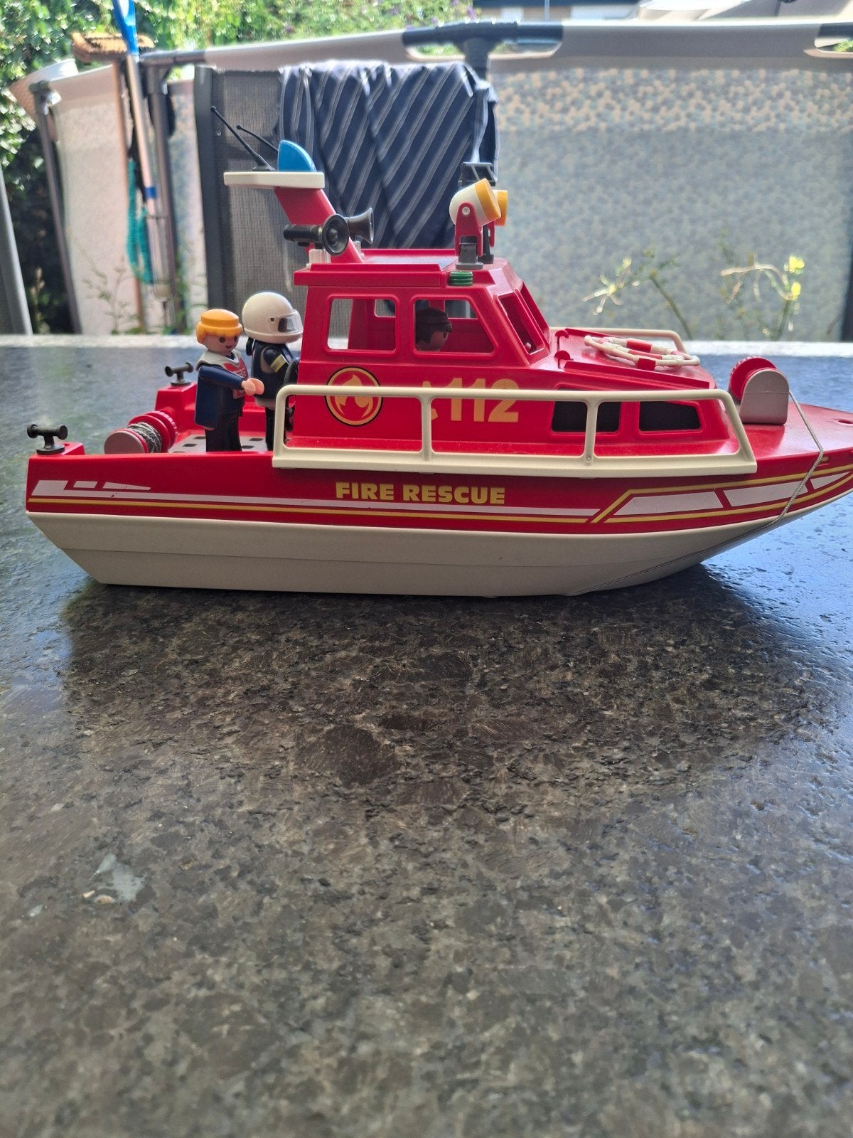 playmobiel brandweer boot, Ophalen of Verzenden, Zo goed als nieuw, Complete set, Boot/Schip