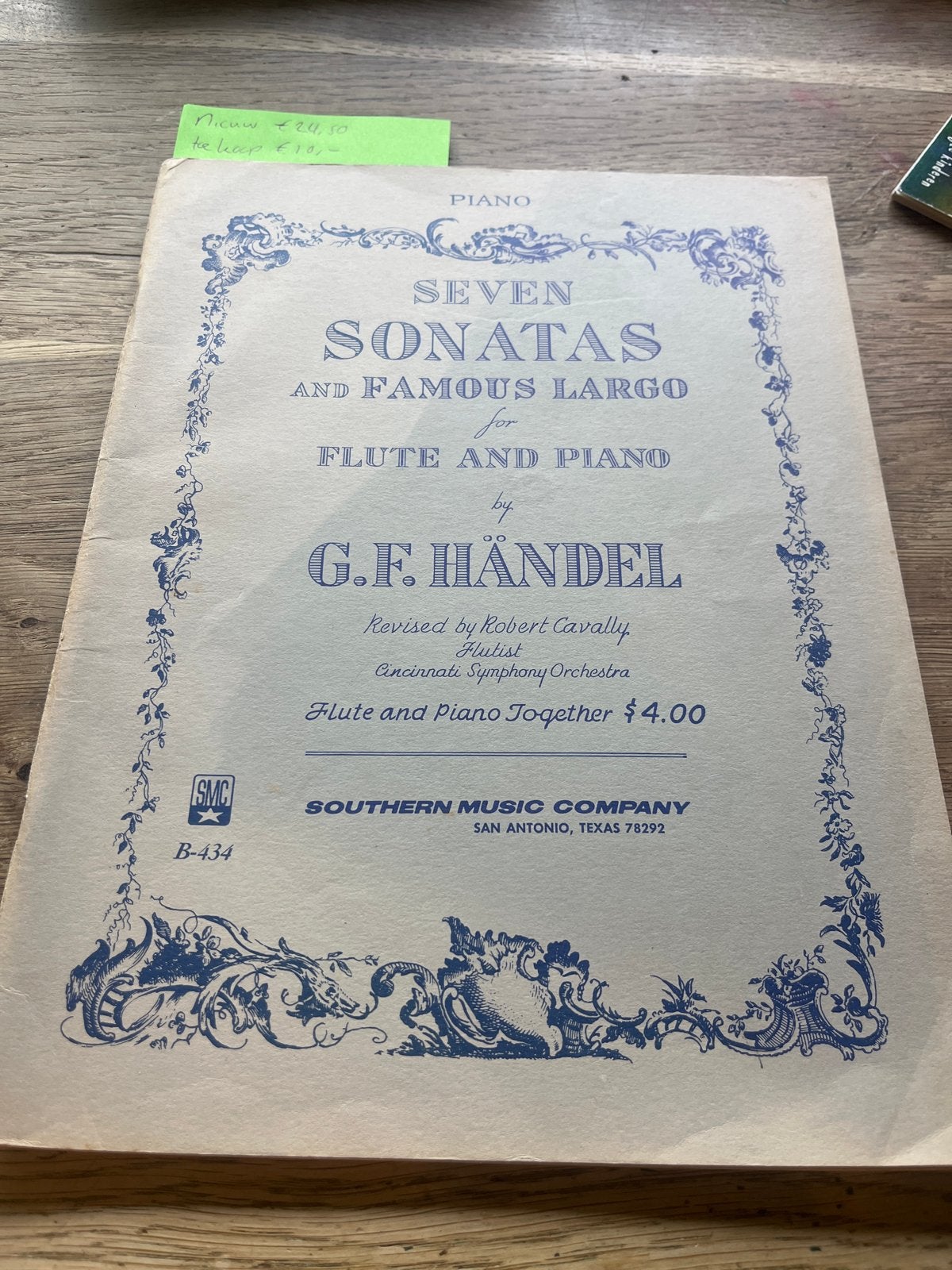 G.F. Händel - Zeven Sonates & Largo voor Fluit en Piano, Gebruikt, Klassiek, Dwarsfluit of Piccolo, Ophalen of Verzenden