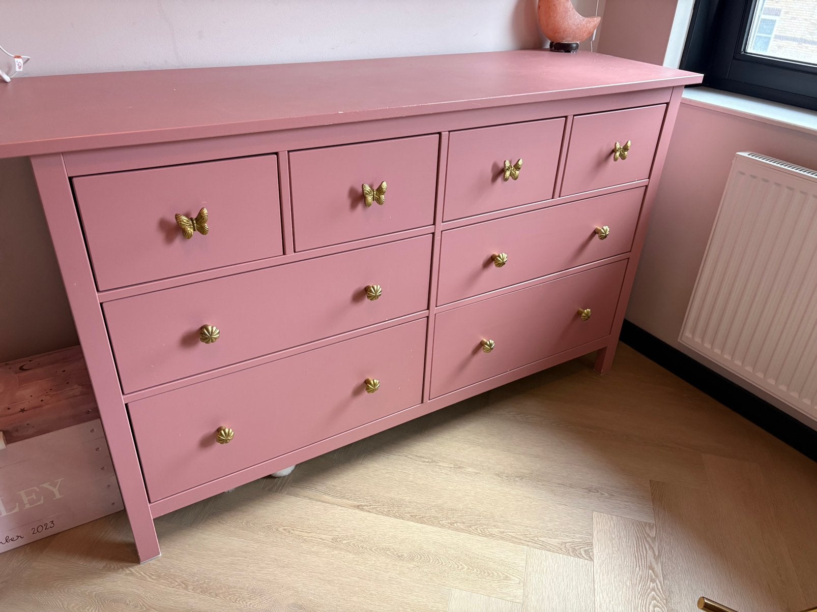 Hemnes ladekast ikea roze, Ophalen, Gebruikt, 25 tot 50 cm, 50 tot 100 cm