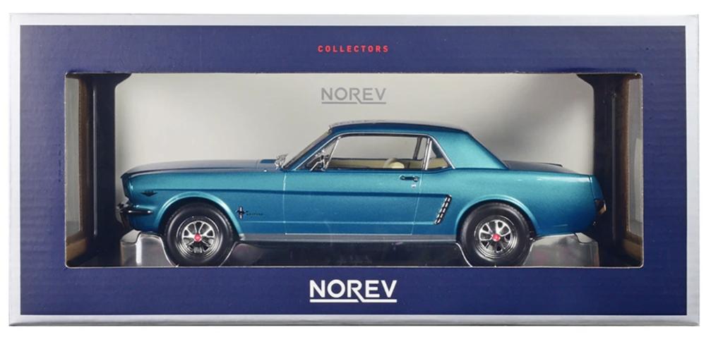 Ford Mustang Coupe 1965 Twilight Turquoise 1/18 NOREV 182800, Hobby en Vrije tijd, Modelauto's | 1:18, Verzenden, Nieuw, Auto