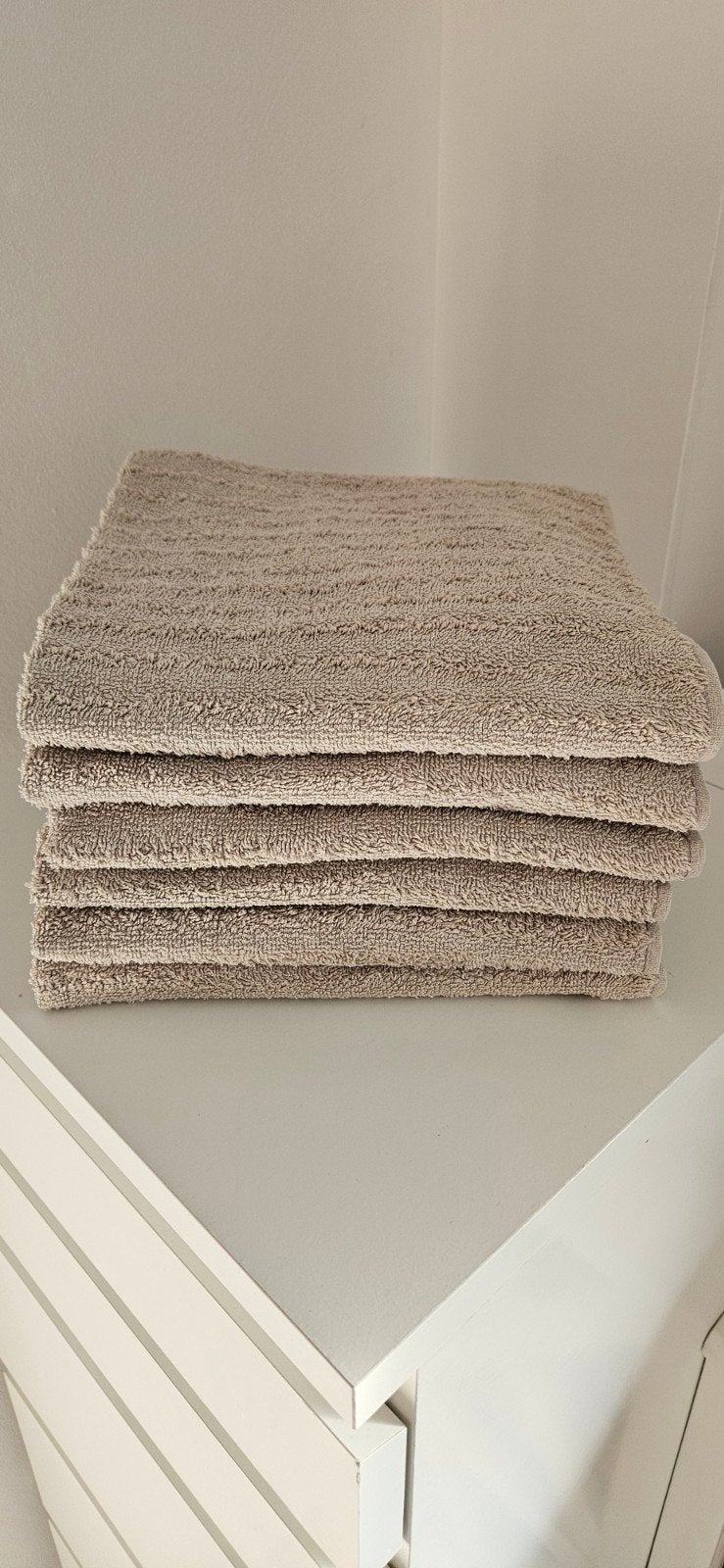 Seashell Wave Collection Handdoeken 6 stuks 45x90cm, Ophalen of Verzenden, Zo goed als nieuw, Beige, Handdoek