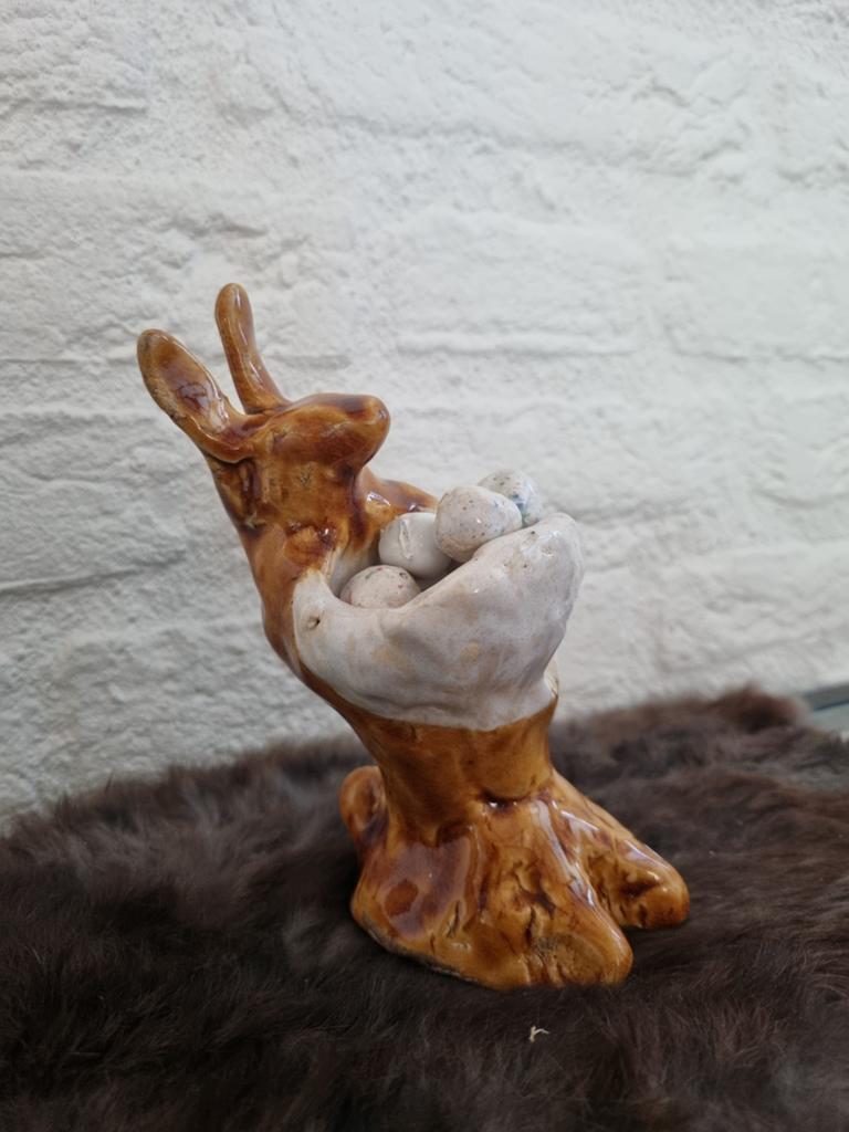 Uniek handgemaakt beeldje van keramiek - Opa's kunst, Ophalen of Verzenden