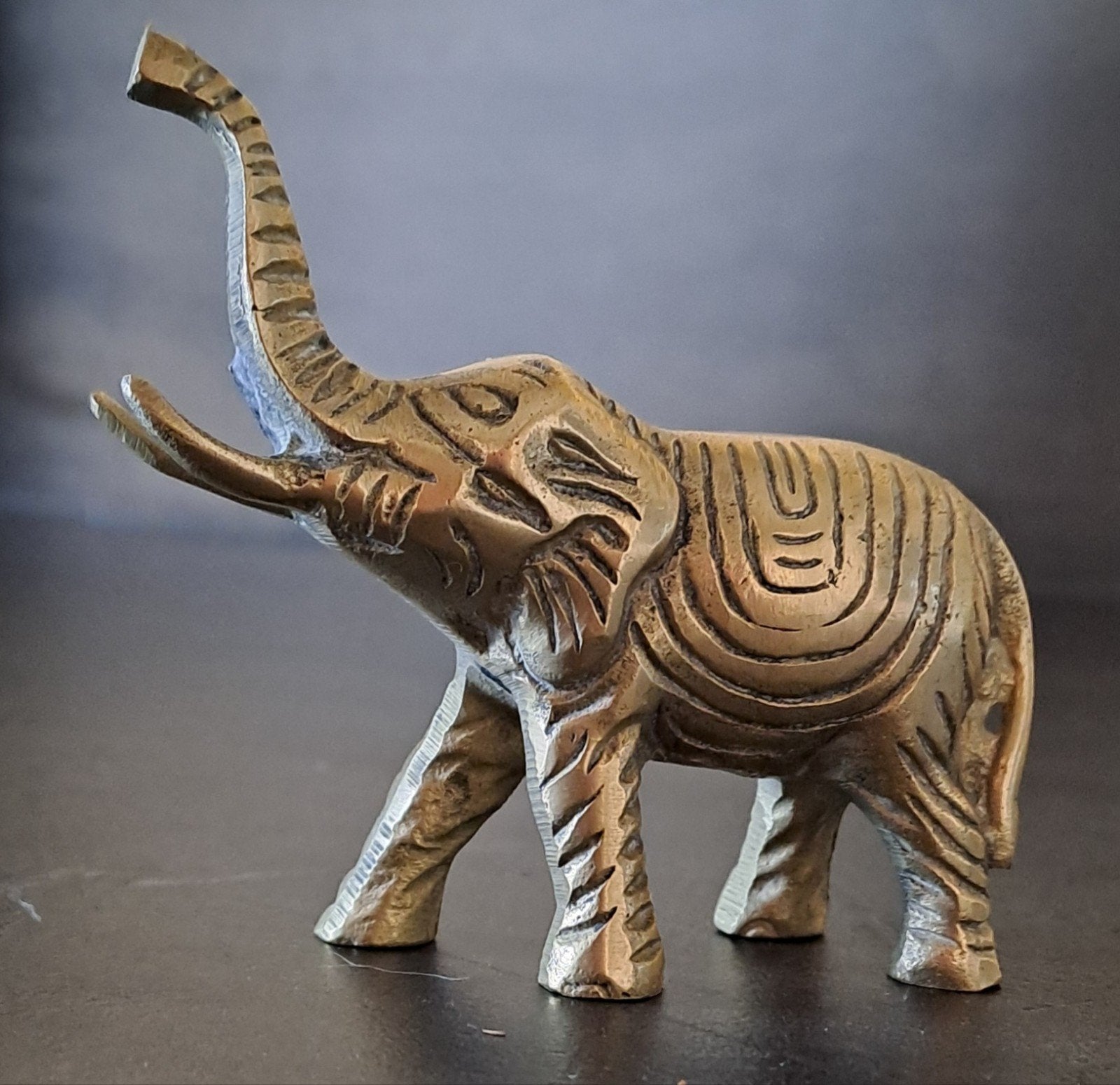 Vintage Messing Olifant Beeldje - Gelukssymbool, Antiek en Kunst, Ophalen of Verzenden