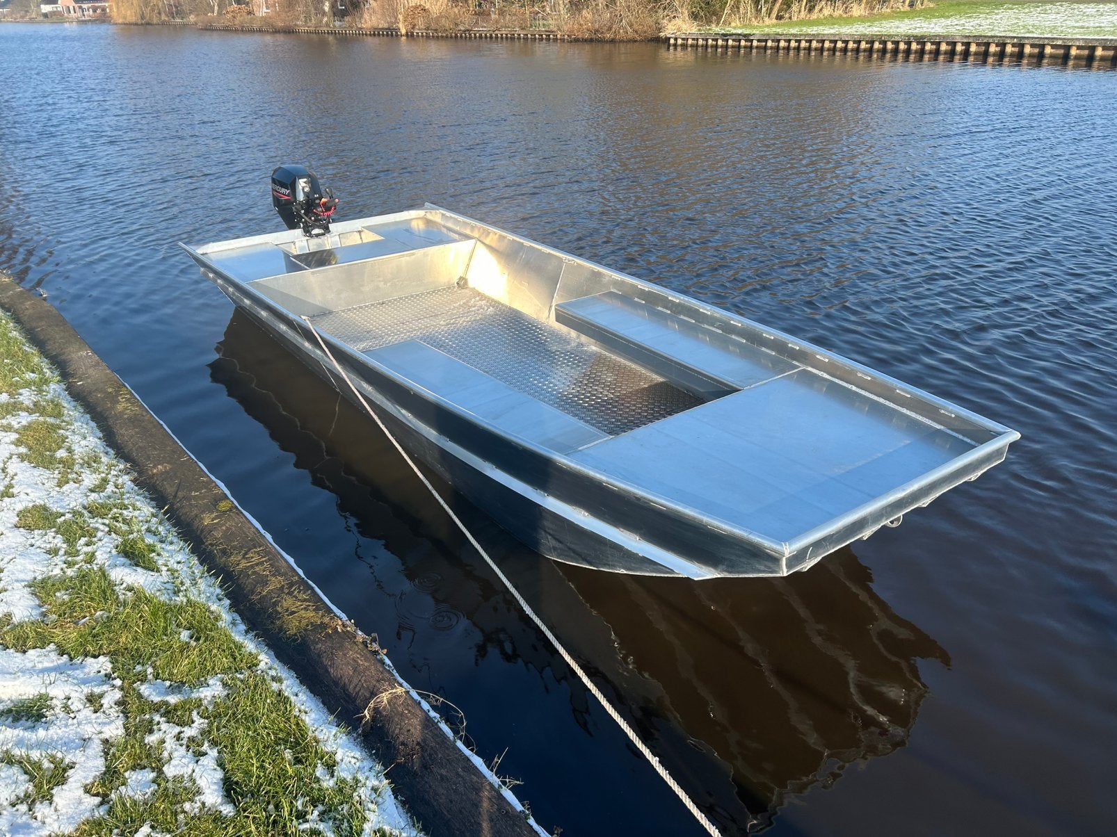 Aluminium platbodem Vaartjes-500, Ophalen, Nieuw, Aluminium, Buitenboordmotor
