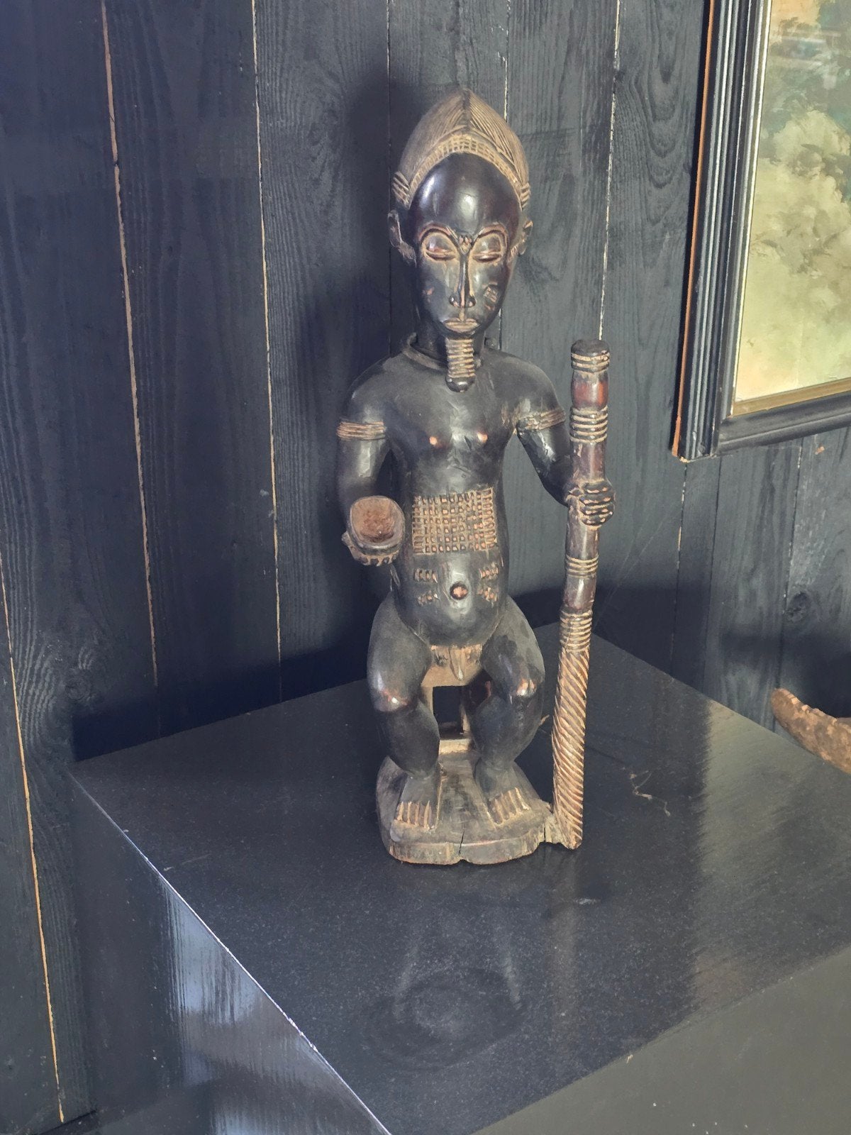 antiek afrikaans beeld, Houtsnijwerk, Handgemaakt, Ophalen of Verzenden, Hout