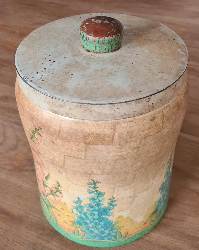 Vintage Engels koekblik met bloemmotief, Verzamelen, Blikken, Ophalen of Verzenden, Zo goed als nieuw, Koek(jes)