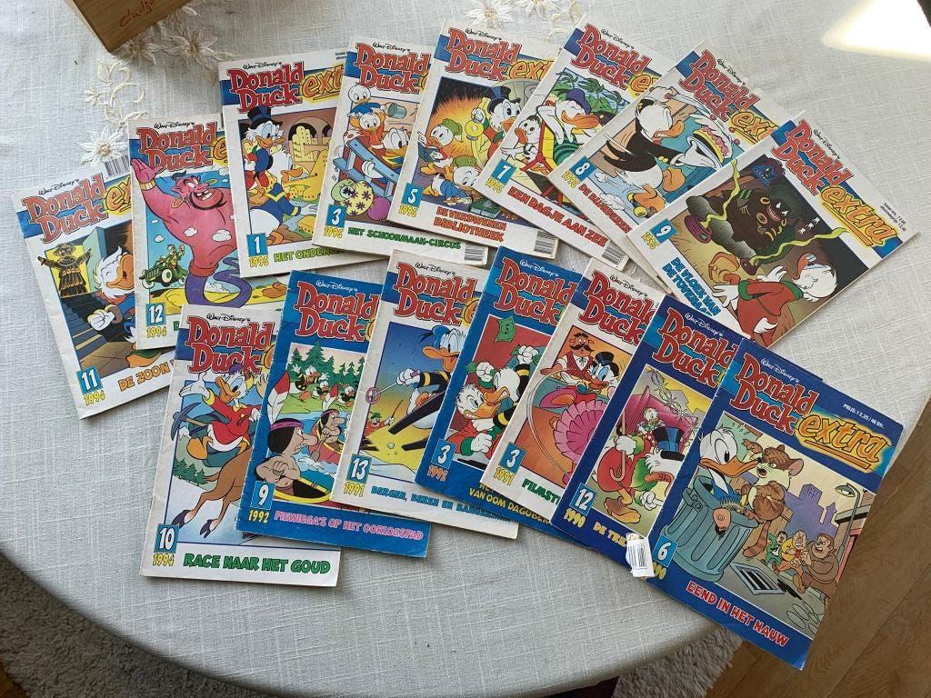 15 stuks vintage Donald Duck Extra 1990-1995, Meerdere stripboeken, Ophalen of Verzenden, Gelezen